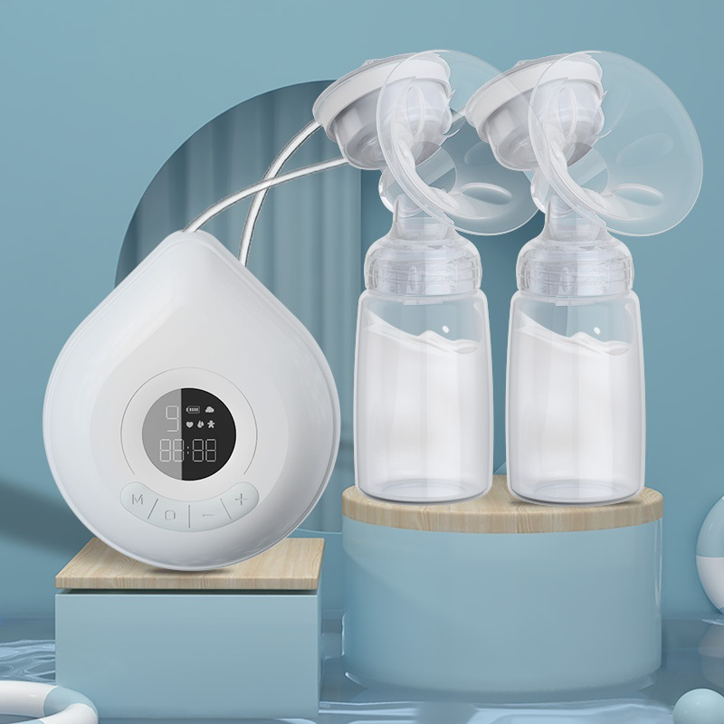 OEM PP Nursing Breast Pump with 2 Adapters, Massage Suction & Hands Free