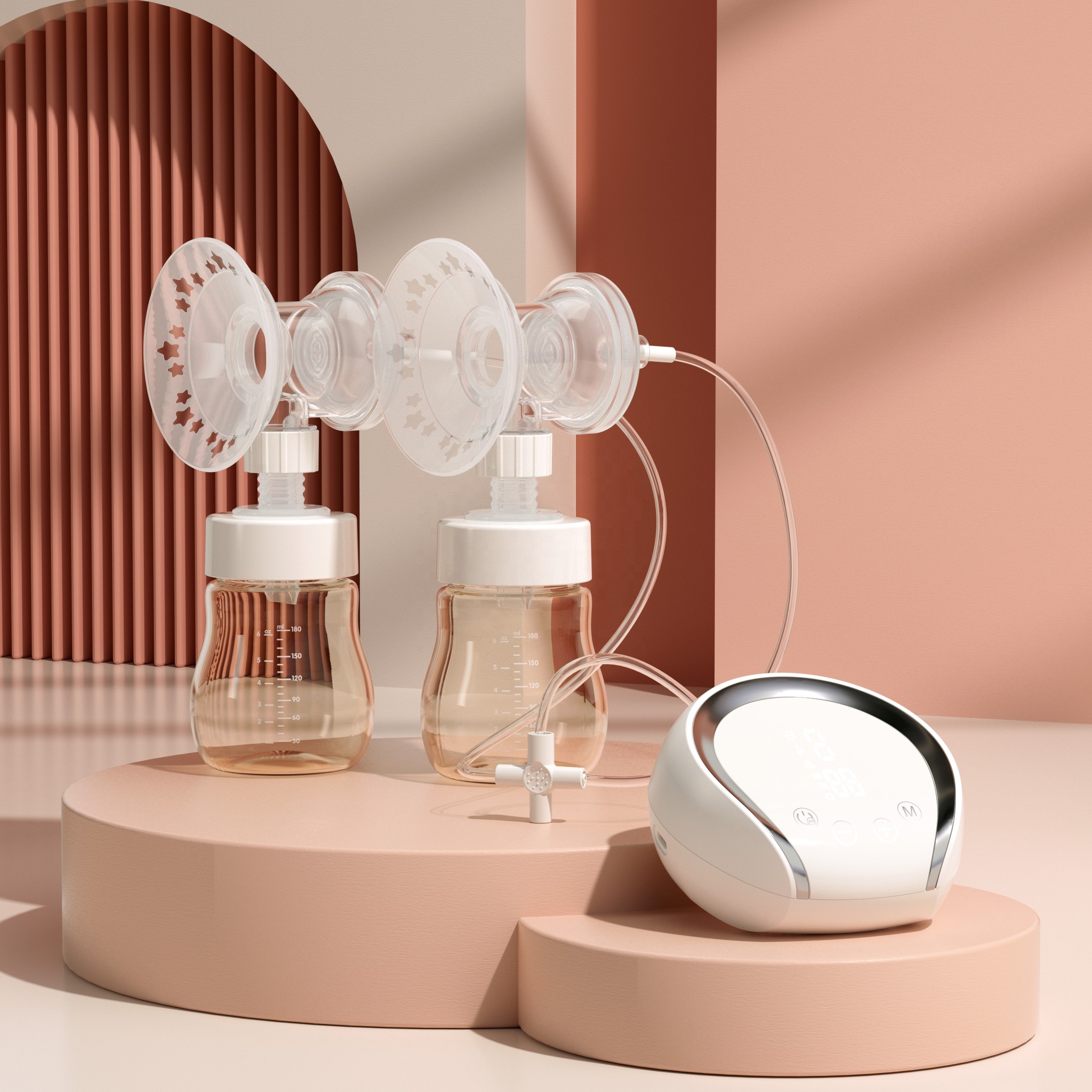 Two Comfortable Portable Breast Milk Pump, Anti-Backflow & Ultra-Quiet