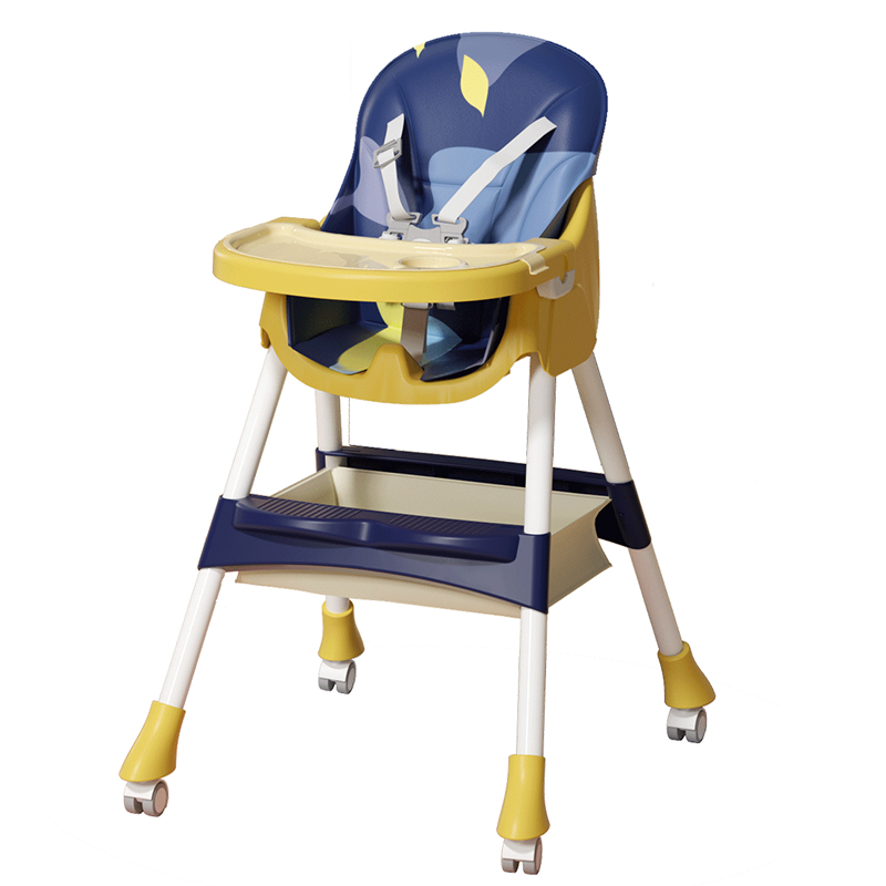 Adjustable large capacity baby feeding chairs with storage