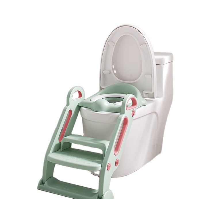 Cute children potty with stairs, non-toxic baby training toilet seat
