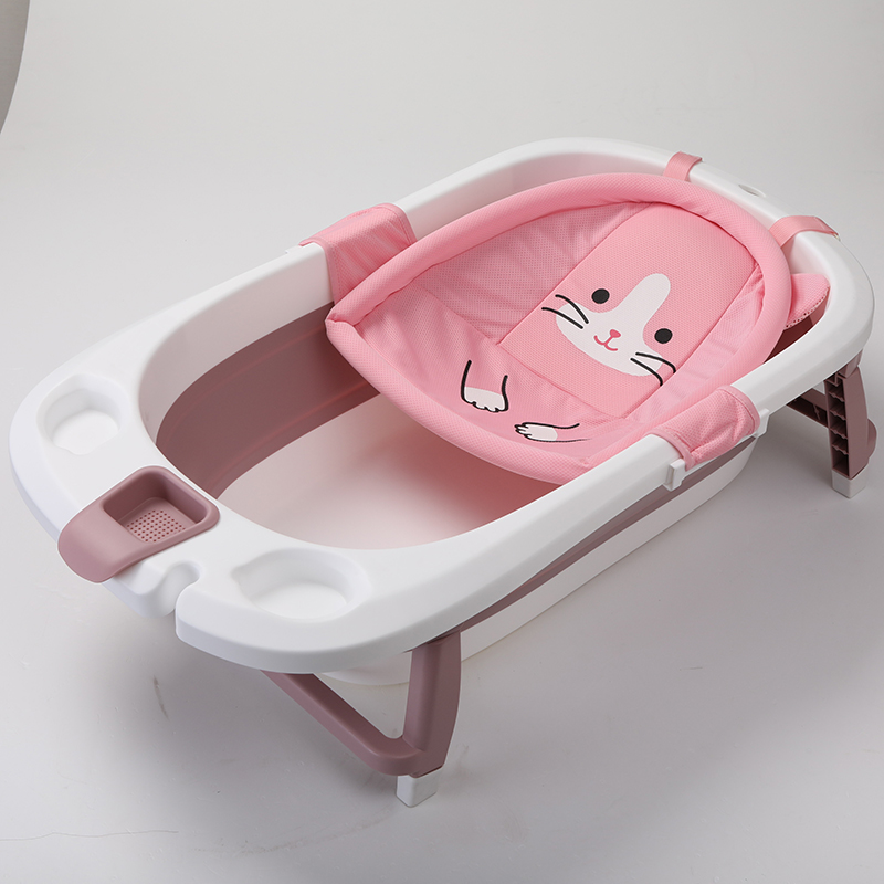 Silicone collapsible folding baby bath tub with stand