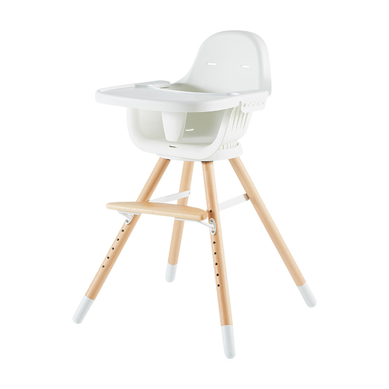 Multifunctional baby high plastic chair with ddjustable pedal