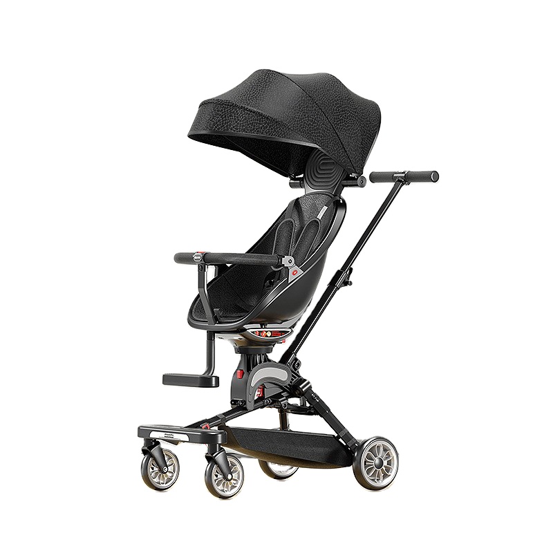 Multifunctional folding baby stroller with swivel seat