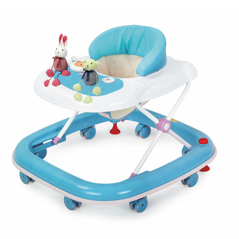 Easy install 8 wheels baby walker with dolls and brakes