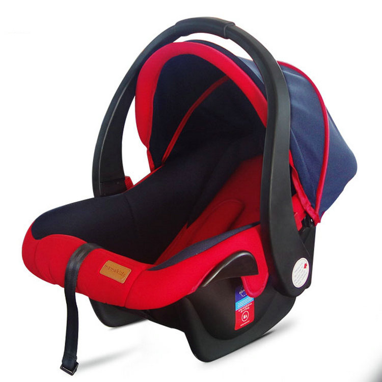 Portable car child seat with sun canopy, lightweight construction