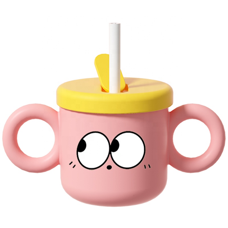 Cute Eco Friendly Healthy Silicone Baby Cup with Straw