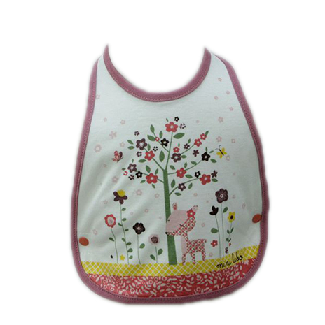 Double layer soft 100% cotton baby bib with velcro