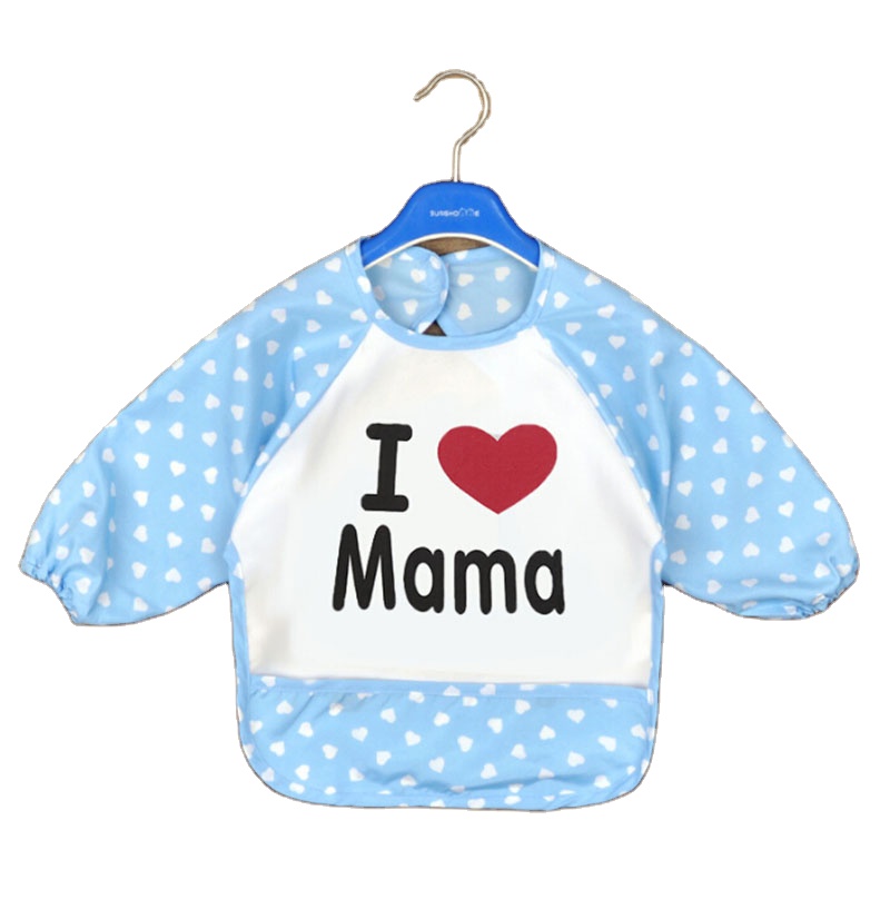 2022 Children cartoon waterproof baby bibs with long sleeve