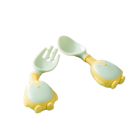 2 Set BPA Free Soft Baby Feeding Spoons, Learning Spoons