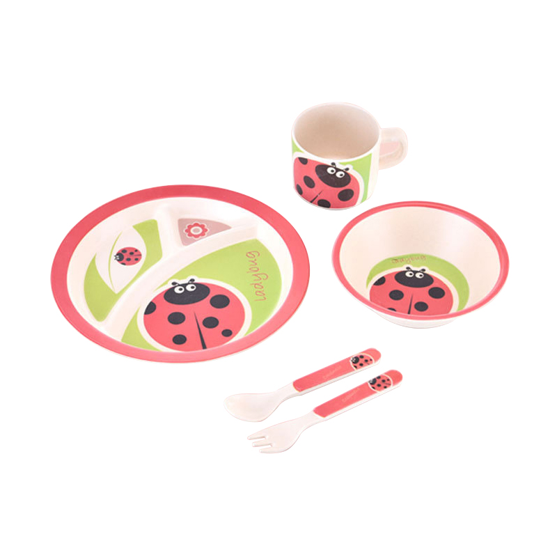 Children's crockery set in a gift box: plate, bowl, cup, made of melamine