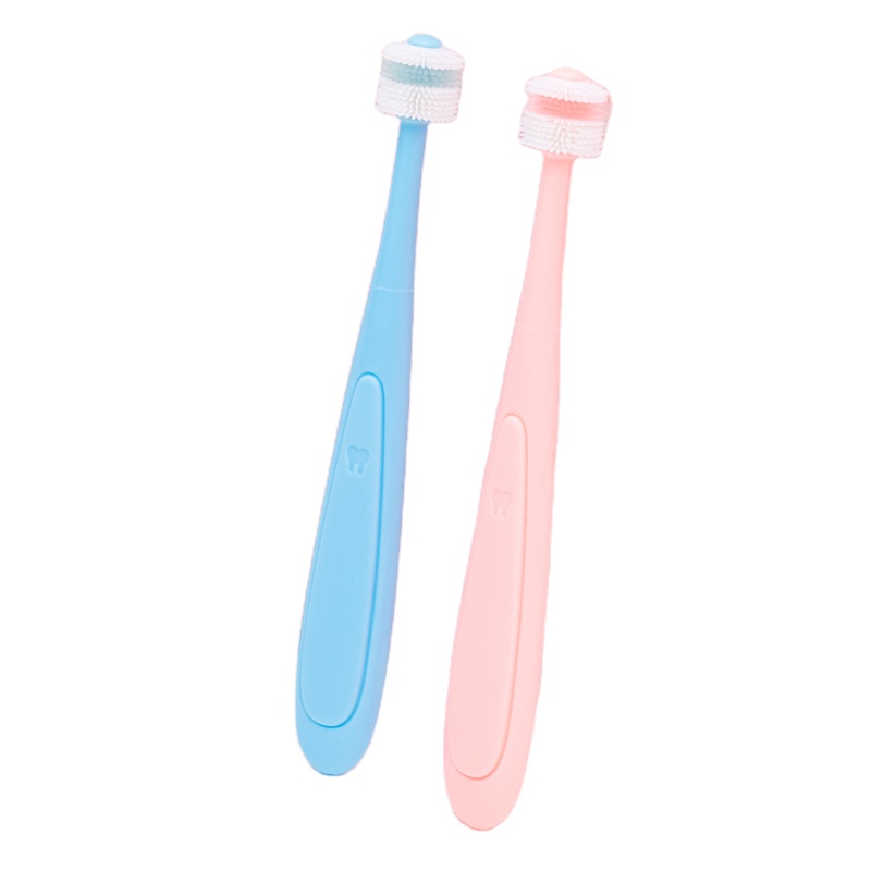 360° silicone soft bristle toothbrush for children